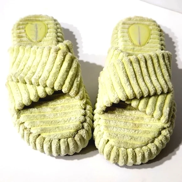 NEW Free People Two Days in Ibiza Key Lime Terry Cloth Platform Sandals Size 9.5 - Picture 12 of 13